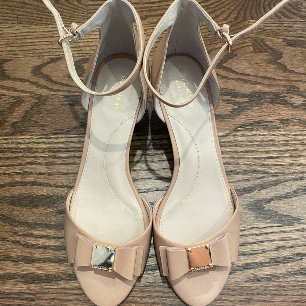 Cole Haan nude wedge heel, size 9